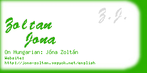 zoltan jona business card